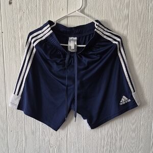 Adidas Dark Blue Shorts with White Stripes